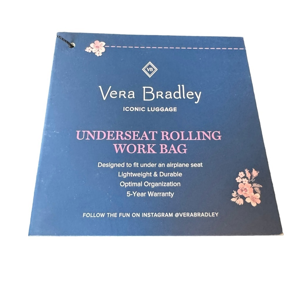 Vera Bradley Underseat Rolling Work Bag Traditional Luggage - Picture 9 of 12